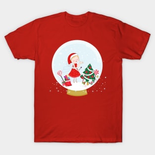 Snow globe. Santa claus fairy tale sending fairy dust T-Shirt